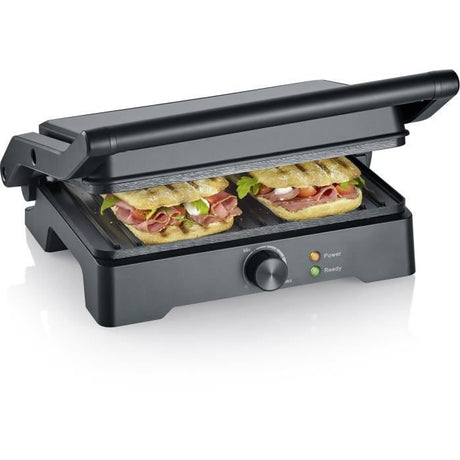 Grill SEVERIN - KG2391 - Surface de cuisson 28x17cm - Ouverture 180°C - 1800W