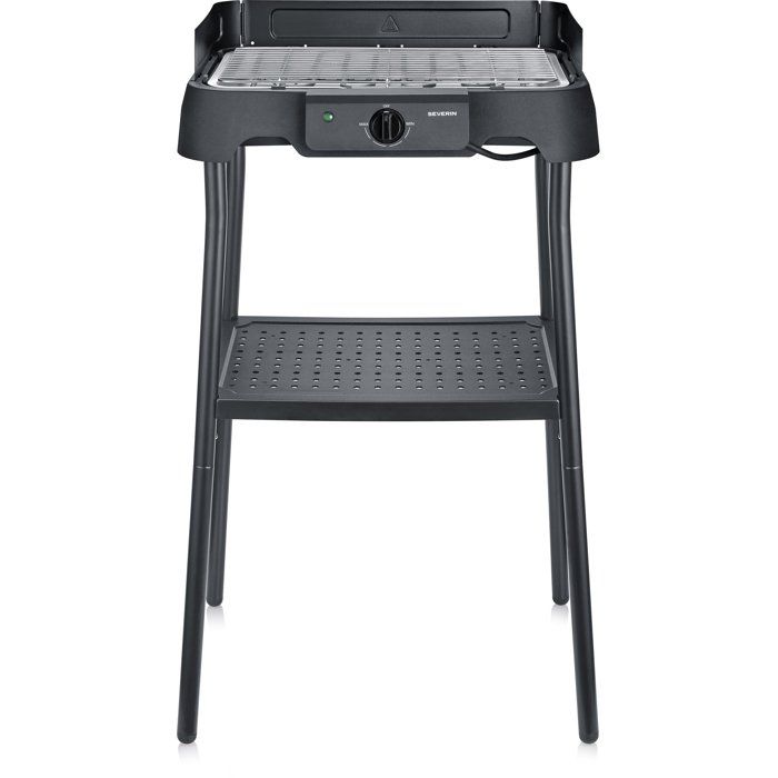 Barbecue électrique sur pieds - SEVERIN - PG8594 - 2000 W - Surface de cuisson 38 x 22 cm - Thermostat réglable - Noir