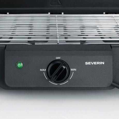 Barbecue électrique sur pieds - SEVERIN - PG8594 - 2000 W - Surface de cuisson 38 x 22 cm - Thermostat réglable - Noir