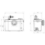 Broyeur SANIPRO XR UP 400W silencieux pour WC + douche + lavabo et bidet - SFA - SRUPSTD