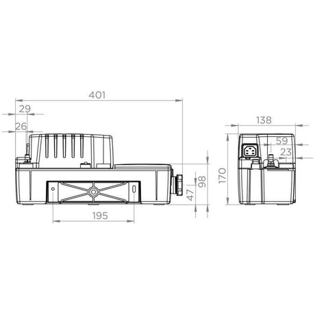 Pompe de relevage de condensats - SFA - Sanicondens Best Flat - Pour chaudiere au sol - 45 dBA - Neutralisation des condensats