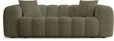 Canapé fixe - 3 places - SFERA - Tissu Vert - 240 x 100 x 80 cm
