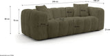 Canapé fixe - 3 places - SFERA - Tissu Vert - 240 x 100 x 80 cm