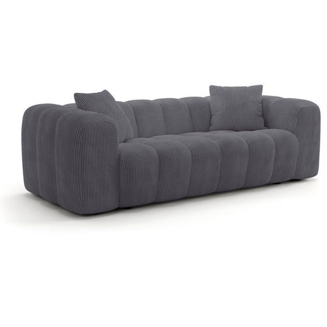 Canapé fixe - 3 places - SFERA - Tissu Gris anthracite - 240 x 100 x 80 cm