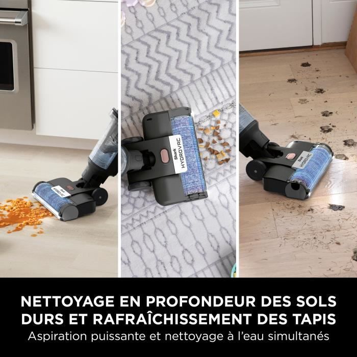 Shark HydroVac WD210EU - Aspirateur Laveur sans fil pour sols durs - Brosse rotative antimicrobienne