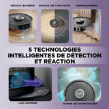 Aspirateur Robot et Laveur SHARK PowerDetect NeverTouch RV2800YEEU - Autovidant - 650 Watts - 2 brosses latérales