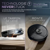 Aspirateur Robot et Laveur SHARK PowerDetect NeverTouch RV2800YEEU - Autovidant - 650 Watts - 2 brosses latérales