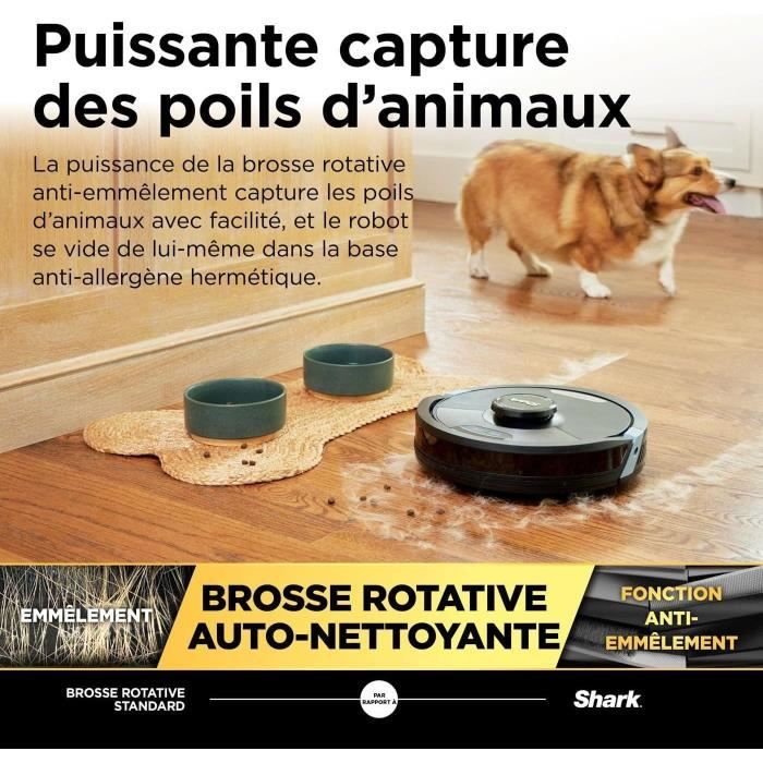 Shark Matrix Plus RV2620WAEU - Robot Aspirateur et Laveur auto-vidant 2-en-1 - Nettoie les coins et les angles - Couverture optimale