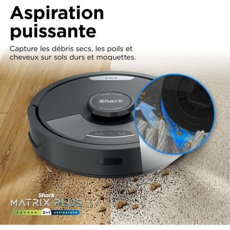 Shark Matrix Plus RV2620WAEU - Aspirateur Robot et Laveur auto-vidant 2-en-1 - Nettoie les coins et les angles - Couverture optimale