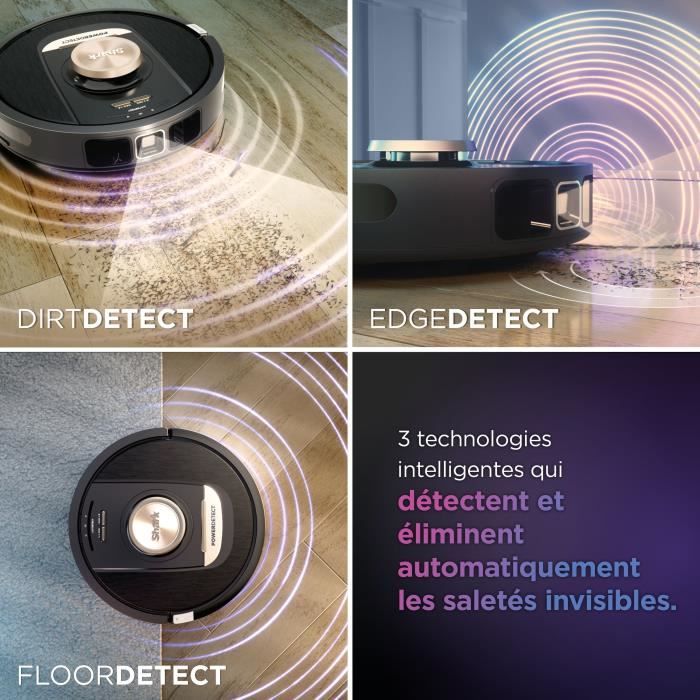 Shark PowerDetect RV2820VEEU - Robot Aspirateur a vidage automatique avec navigation 3D et LiDAR