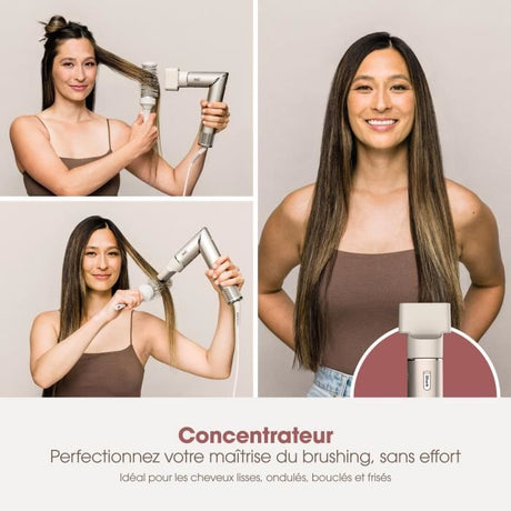 Seche-cheveux & styler soufflant 2 en 1- SHARK FLEXSTYLE - HD426SLEU - 3 accessoires - Champagne - 1400 W