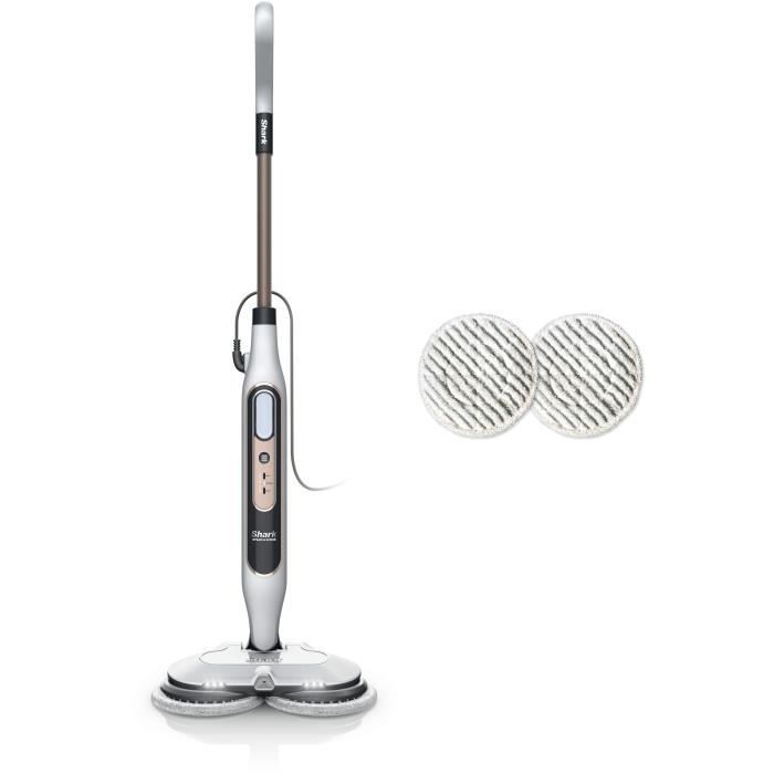 SHARK S8201EU Steam Mop - Balai Vapeur Automatique - 2 tampons rotatifs - 3 réglages vapeur - Elimine taches et saleté