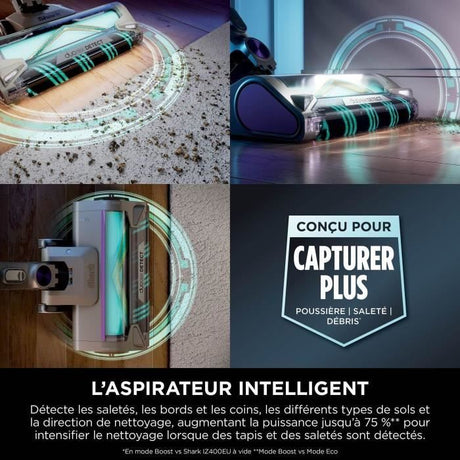 Aspirateur Balai - Shark Power Detect IP3251EUT - Base de vidage automatique - 2L - 70 min autonomie