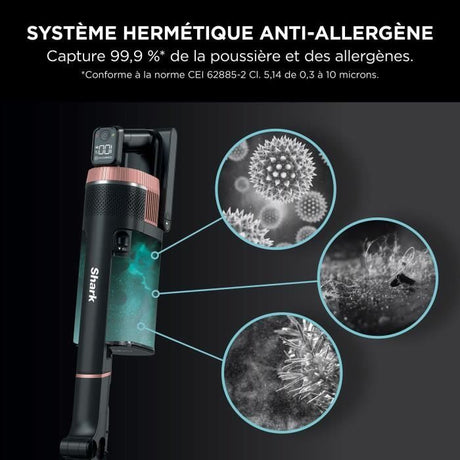 SHARK Stratos IZ400EU - Aspirateur Balai sans fil - Technologie DuoClean + PowerFins Plus - Eclairage LED