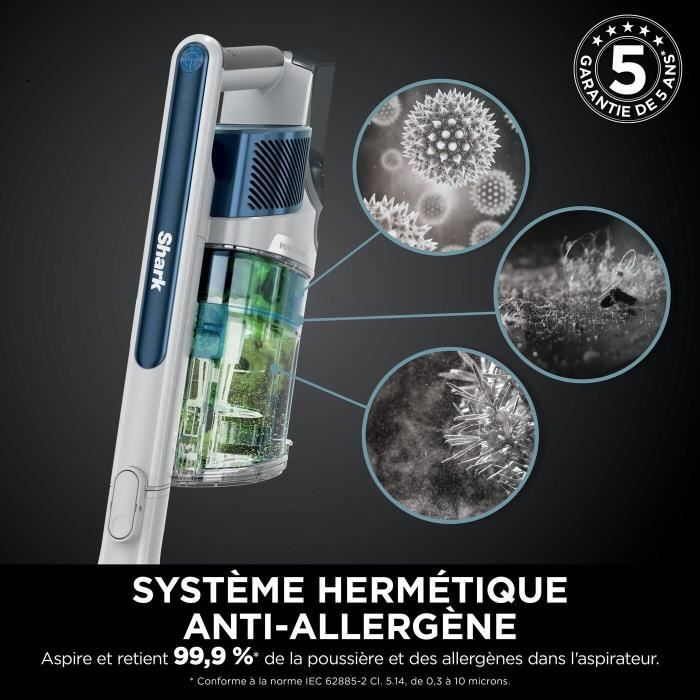 SHARK PowerPro IZ380EU - Aspirateur Balai sans fil - Léger et Flexible - Technologie FloorDetect - Anti-emmelement