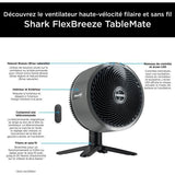 Ventilateur de table - SHARK - FA150EU - Avec ou sans fil - FlexBreeze TableMate