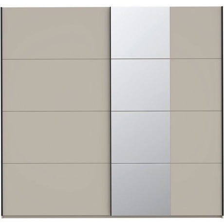 Armoire - 2 portes coulissantes - Cachemire + Miroir - L220,1 x P61,2 x H210,5 cm