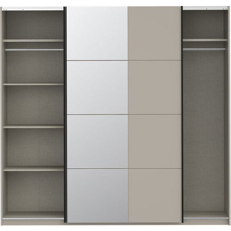 Armoire - 2 portes coulissantes - Cachemire + Miroir - L220,1 x P61,2 x H210,5 cm