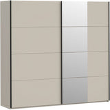 Armoire - 2 portes coulissantes - Cachemire + Miroir - L220,1 x P61,2 x H210,5 cm