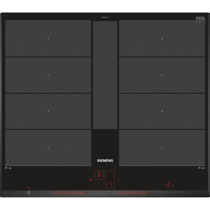 Table induction - SIEMENS - IQ700 - 4 foyers - 60 cm - Noir - Dual LightSlider