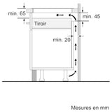 Table induction 60 cm - Bosch Série 2 - 3 foyers - Noir - Touch Select - H5,1 x L59,2 x P52,2 cm - PUC611AA5E