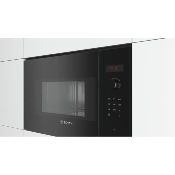 Micro-ondes simple encastrable -BOSCH SER4 - BFL523MB1F - Noir - 7 programmes auto - 38,2 x 59,4 x 31,7 cm