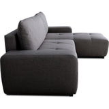 Canapé d'angle convertible réversible - 3 places - SIERRA - Avec coffre - Tissu Anthracite - 243 x 160 x 82 cm
