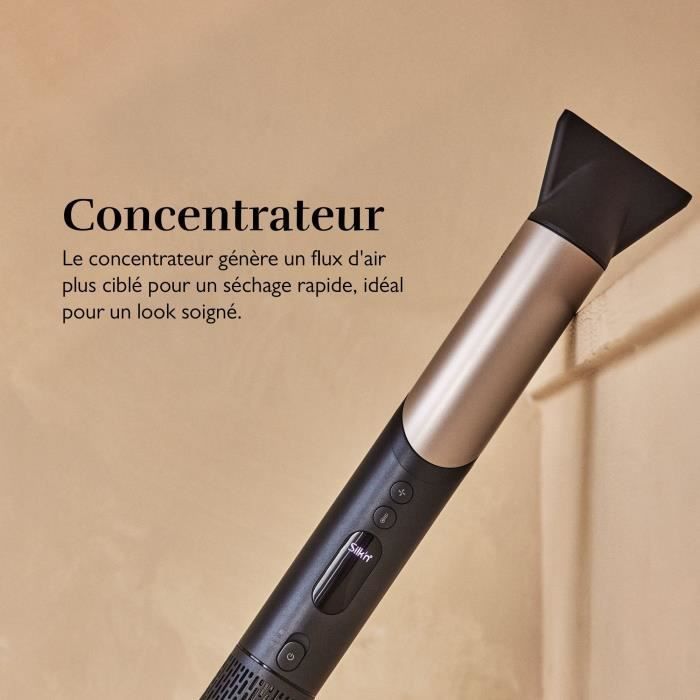 Multi-styler et seche-cheveux SILK'N SilkyAir Flex - Silencieux <80 dB - Bras rotatif - 5 accessoires