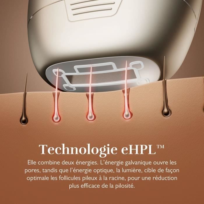 Epilateur a lumiere pulsée SILK'N 7 - Double lampe a tete rotative - 600.000 flash - 3 embouts de zone