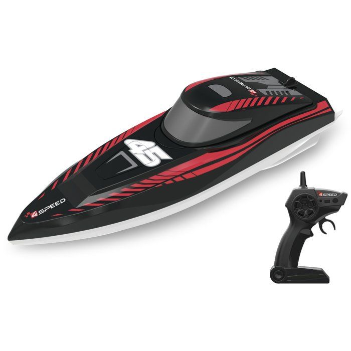 Bateau radiocommandée - 4SPEED - Nitro Wave - Echelle 1/18 - 2,4 GHz - Batterie rechargeable - 6 km/h - Des 5 ans