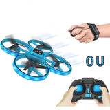 Mini drone lumineux avec double télécommande - FLYBOTIC - Looping 360 - Bleu