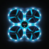 Mini drone lumineux avec double télécommande - FLYBOTIC - Looping 360 - Bleu