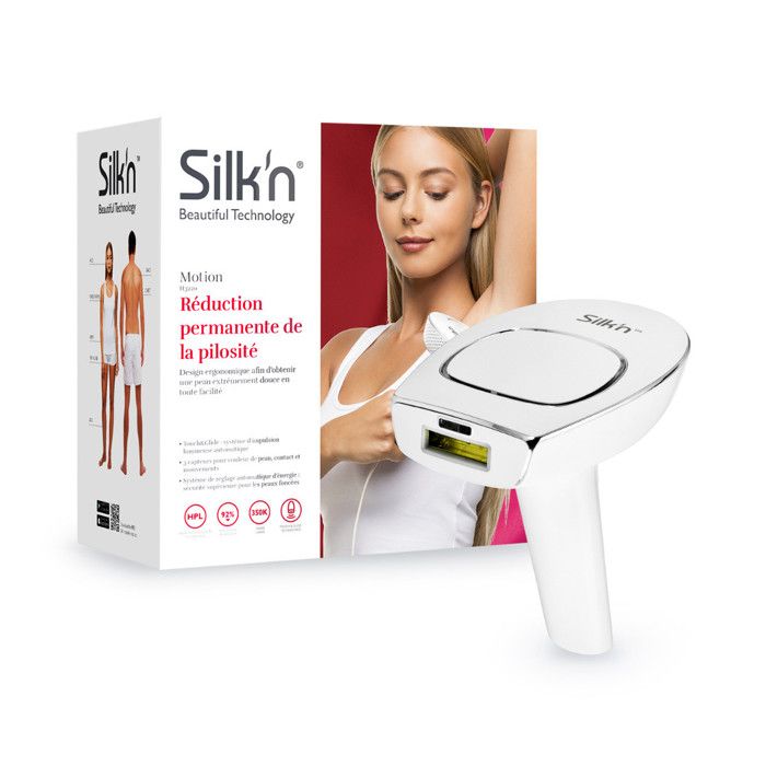 Épilation a lumiere pulsée Silk'n Motion - Épilation longue durée corps et visage - 350.000 flashs - Toutes couleurs de peau
