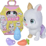 Smoby - Pamper Petz - Lapin a adopter - 4 accessoires - ArticulÈ - Bois et fais pipi - Certificat d'adoption - Des 3 ans