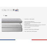 Matelas 160 x 200 SIMMONS - Hauteur 23 cm - Ressorts ensachés - Suspension Sensoft - No Flip - Fabriqué en France -  SW1