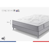 Ensemble matelas sommier 140 x 190 SIMMONS Hauteur 25 cm - Ressorts ensachés Sensoft - Fabriqué en France -  SW3
