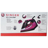 Fer a repasser - SINGER STI-1740 - Anti calcaire - Jet vapeur horizontal et vertical - 2600 W - Semelle acier inoxydable