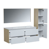 Ensemble SKARA  set de salle de bain 120, vanity+vasque+miroir & Colonne