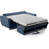 Canapé convertible express 3 places SKY - Tissu Bleu - matelas 14cm - 192 x 100 x 88 cm