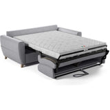 Canapé convertible express 3 places SKY - Tissu Gris - matelas 14cm - 192 x 100 x 88 cm