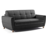Canapé convertible express 3 places SKY - Tissu Anthracite - matelas 14cm - 192 x 100 x 88 cm