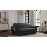 Canapé convertible express 3 places SKY - Tissu Anthracite - matelas 14cm - 192 x 100 x 88 cm