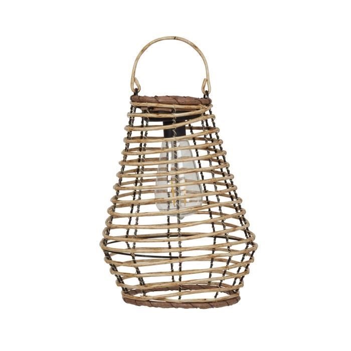 Lanterne Solaire - SMART GARDEN - Maris - Filament LED blanc chaud - 5 lumens - Beige naturel - Plastique - 27 x 21 cm