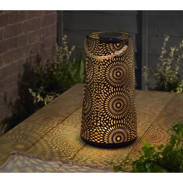 Lanterne Solaire - SMART GARDEN - Muscat XL - 5 lumens - LED blanc froid - Métal - 36.5 x 21.5 x 21.5 cm