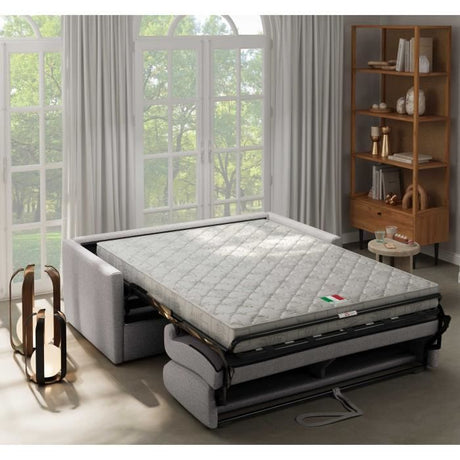 Canapé convertible express - 3 places - SMALL - Tissu gris - 168 x 98 x 86 cm