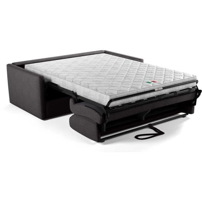 Canapé convertible express - 3 places - SMALL - Tissu anthracite - 168 x 98 x 86 cm