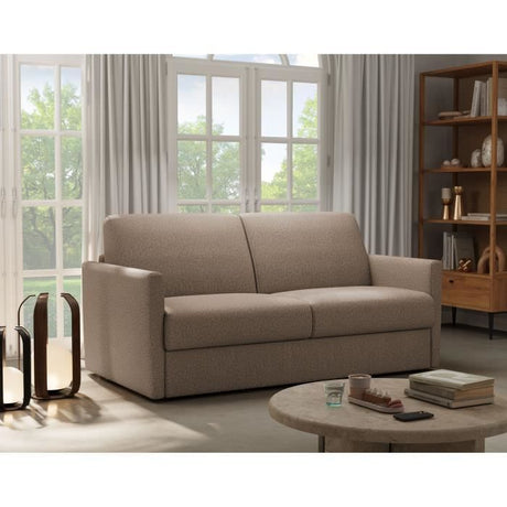 Canapé convertible express - 3 places - SMALL - Tissu beige - 168 x 98 x 86 cm