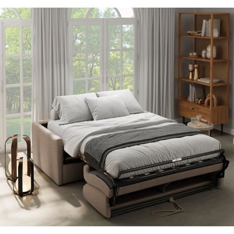 Canapé convertible express - 3 places - SMALL - Tissu beige - 168 x 98 x 86 cm