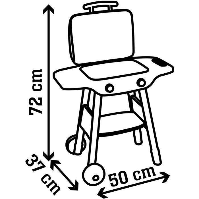 SMOBY - Barbecue grill sur Pieds - 18 Accessoires - Hamburger et brochette a assembler - Ustensiles - 3 ans - Fabrication Française
