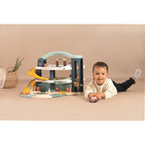 SMOBY - Garage 1er âge - Little Smoby - 3 niveaux - Accessoires inclus : 1 voiture, 1 hélicoptere, 4 pistes - Des 18 mois